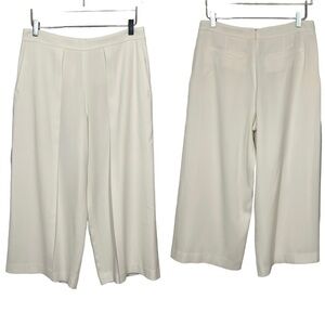 Rag & Bone White Wide Leg Trousers Wrap Arpund Leg Back Zip Silk Lining Sz 6